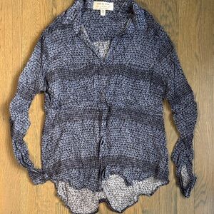 Cloth & Stone Blue and White Blouse